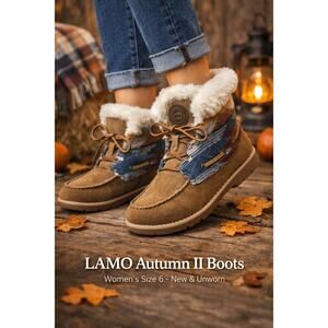 LAMO Autumn II Boots Womens Size 6 Brown Fur Lined Multicolor New